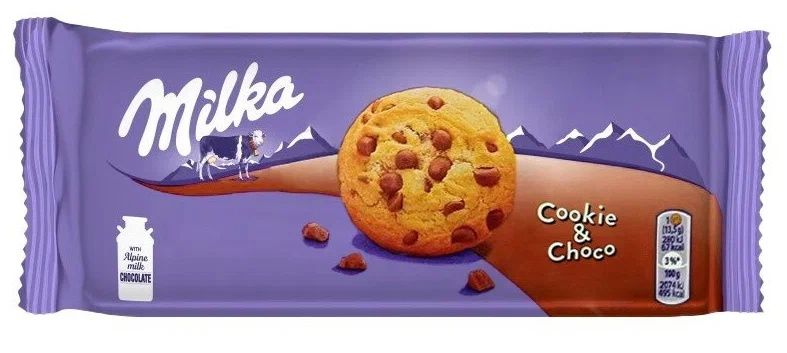 Печенье Milka Choco & Cookie с шоколадной крошкой 135 гр.