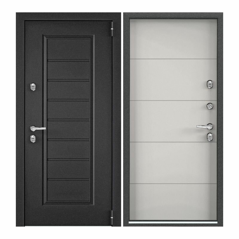 фото Дверь входная Torex для дома Village advanced темно-серый букле графит/Бьянко_S60-L2