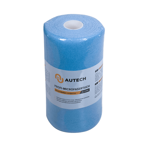 AuTech | PROFI-MICROFASERTUCH Микрофибра салфетка 25*25 см, голубая, 200 гр/м2. Рулон 50 шт.