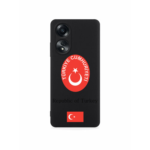 Черный силиконовый чехол SignumCase для Oppo A58 4G Герб Турции черный силиконовый чехол signumcase для oppo a58 4g золотой герб казахстана