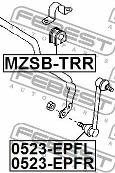 Тяга стабилизатора передняя левая MAZDA TRIBUTE EP, 0523EPFL FEBEST 0523-EPFL