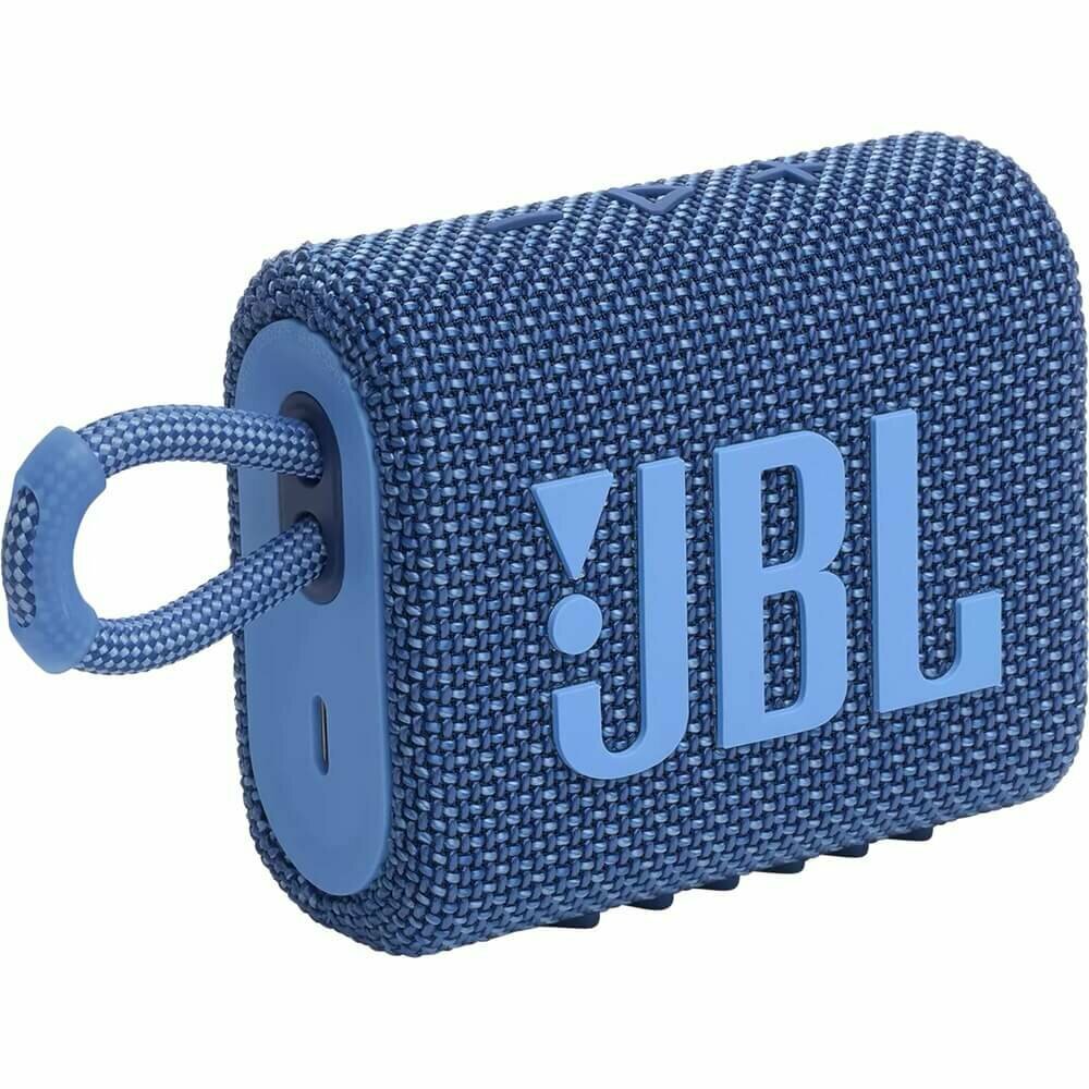 Портативная акустика JBL Go3 Eco Blue - фото №6