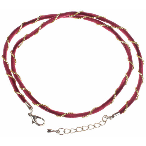 Шнур комбинированный ZLATKA с лентой с замком бордозолото 45см 1шт 148₽