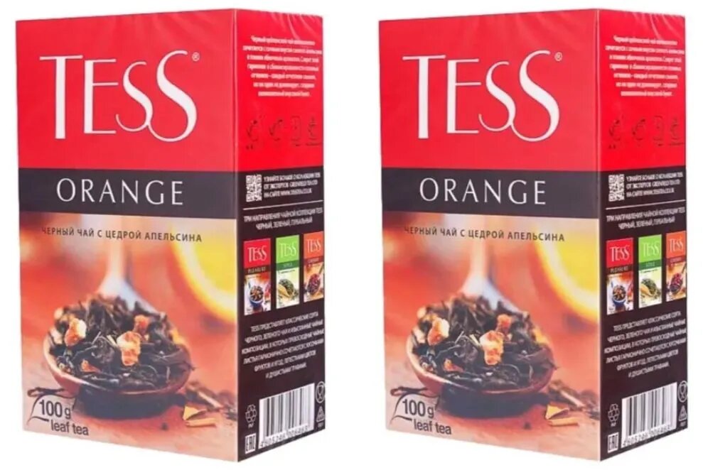 Чай черный листовой Tess Orange (Тесс Оранж), 100 гр - 2 штуки