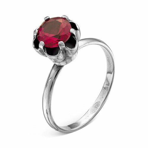 Кольцо Красная Пресня, корунд синтетический, размер 19, ширина 8.5 мм, розовый
