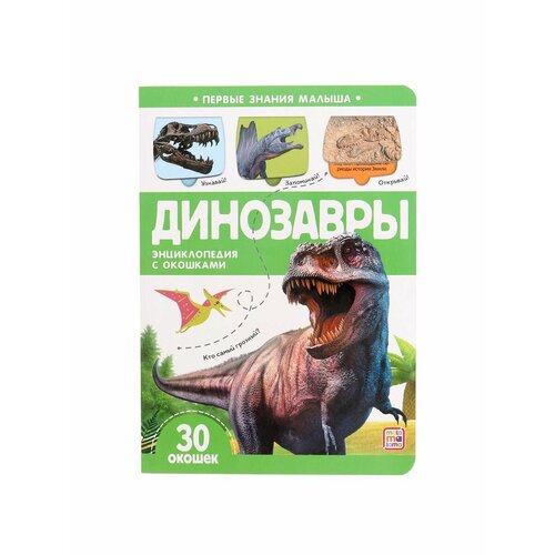 динозавры книжка с окошками Книжки для обучения и развития