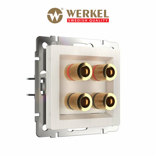 Акустическая розетка Werkel WL13-AUDIOx4 перламутровый рифленый IP20