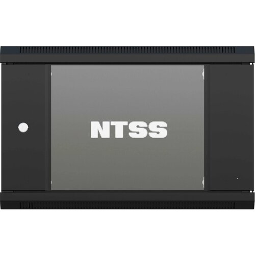 Шкаф коммутационный NTSS (NTSS-W6U6045GS-BL) настенный 6U 570x450мм пер. дв. стекл 60кг черный 18кг