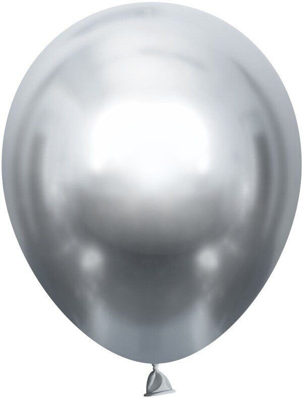 Шар (10'/25 см) Серебро, хром, 50 шт.
