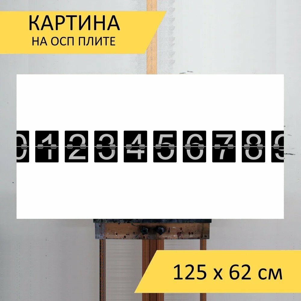 Картина на ОСП "Номер, прилавок, механический" 125x62 см. для интерьера на стену