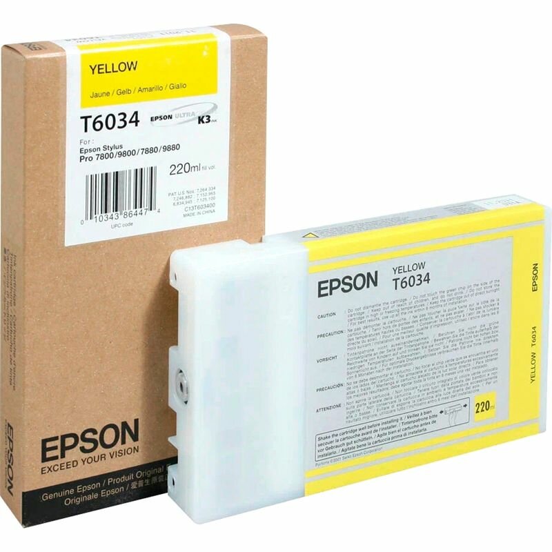 Картридж для струйного принтера EPSON T6034, Yellow (C13T603400)