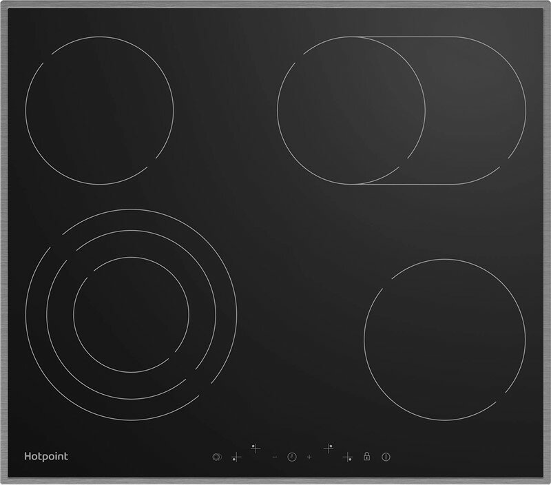 Электрическая варочная панель HOTPOINT HR 6T7 X S, электрическая, независимая, черный