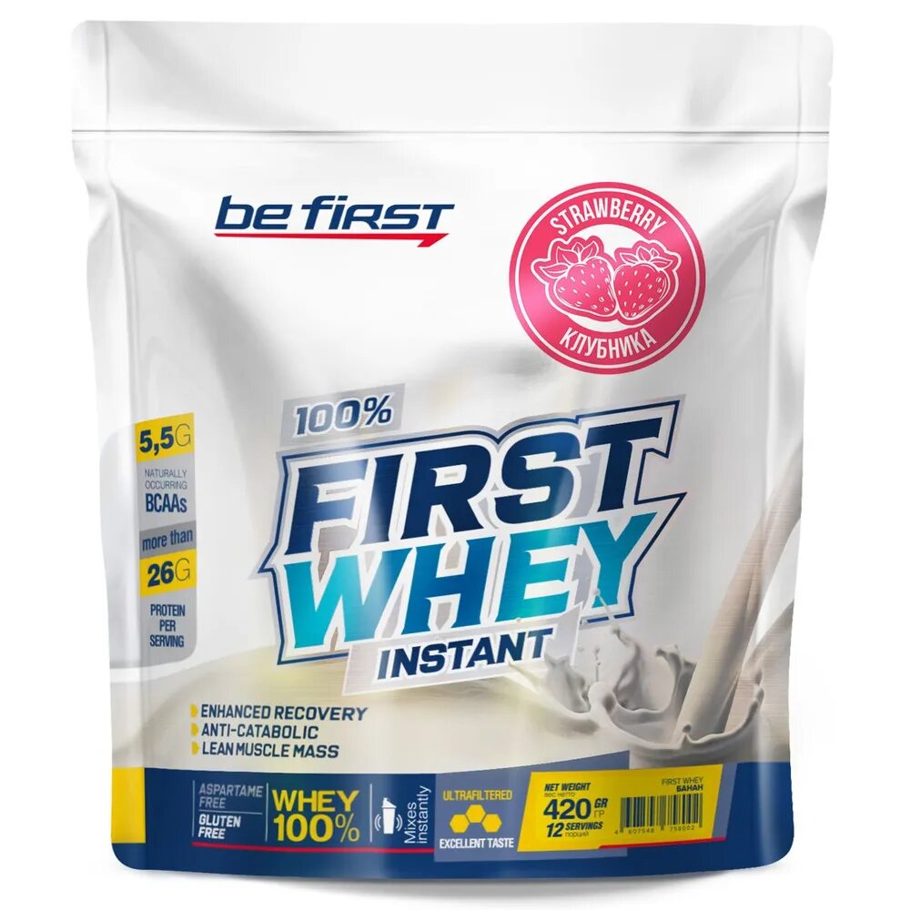 Be First Whey Instant 420 г Клубничное мороженое