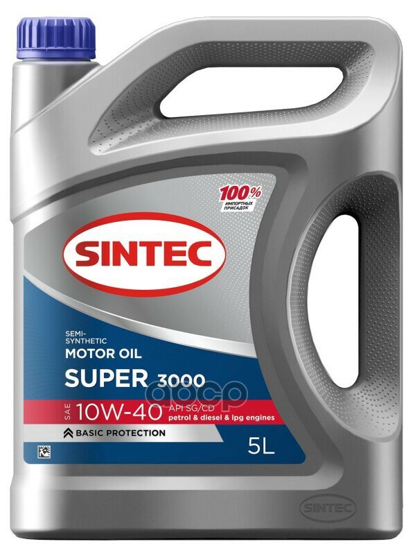 SINTEC Масло Моторное Super 3000 Sg/Cd 10W40 П/Синт.5л Sintec