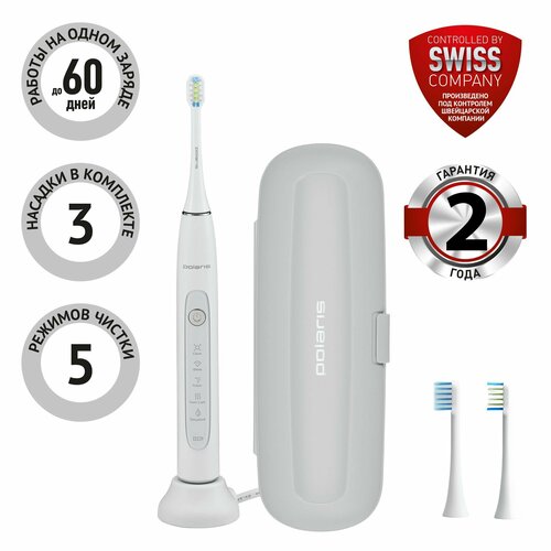 Электрическая зубная щетка звуковая Polaris PETB 0503 TC 5 режимов 3 насадки 684900₽