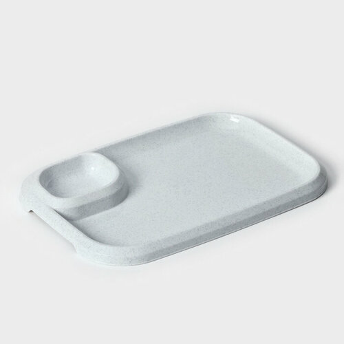 Интерм Блюдо для шашлыка с соусницей 303 21 25 см цвет мрамор 436₽