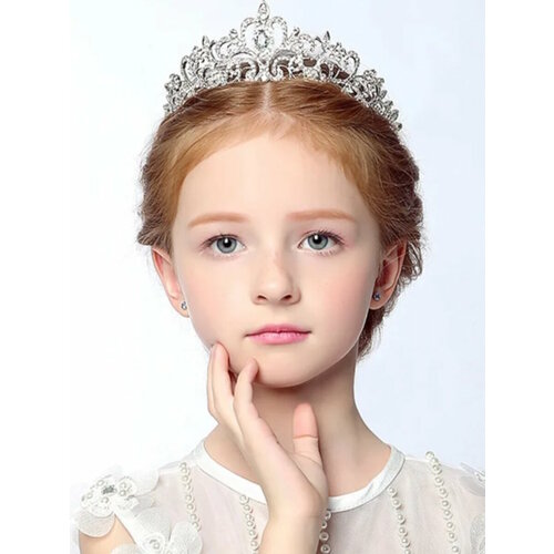 Комплект бижутерии George Black: диадема, серебристый/белый