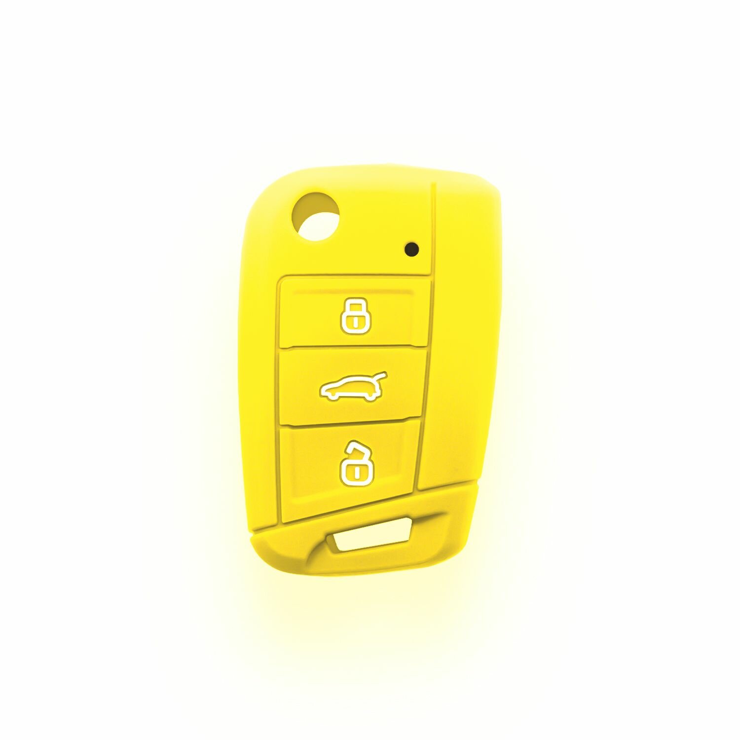 Чехол для ключа Volkswagen Passat Tiguan Golf 7 Polo Crafter Jetta, 3 кнопки, выкидной ключ, Желтый