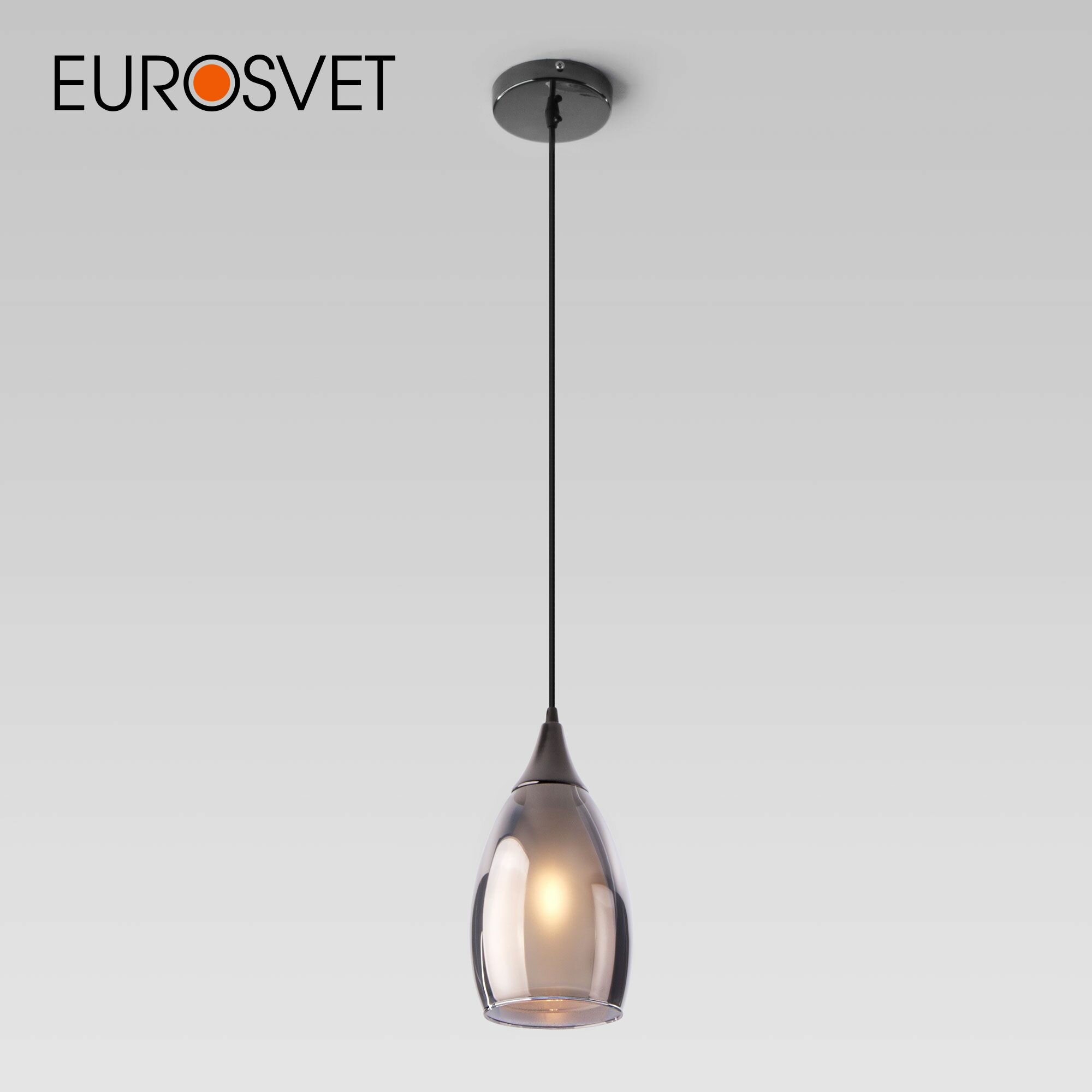 Подвесной светильник со стеклянным плафоном Eurosvet Cosmic 50085/1 черный жемчуг IP20