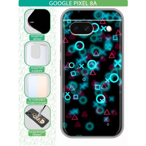 Дизайнерский силиконовый чехол для Гугл Пиксель 8а / Google Pixel 8a Игровые кнопки обои дизайнерский силиконовый чехол для google pixel 3 xl коты