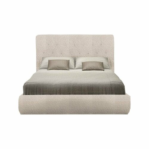 Кровать №4 1,6*2,0 м с подъемным механизмом - Саванна крем (микровелюр), Стразы