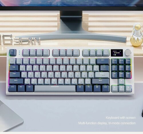 Изображение товара Игровая беспроводная клавиатура ATTACK SHARK K86, (GX Blue switch), Русская раскладка, темно-синий/голубой