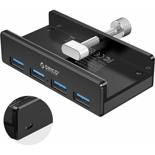 USB-концентратор с зажимом Orico ORICO-MH4PC-10-BK-BP черный 4USB 299000₽