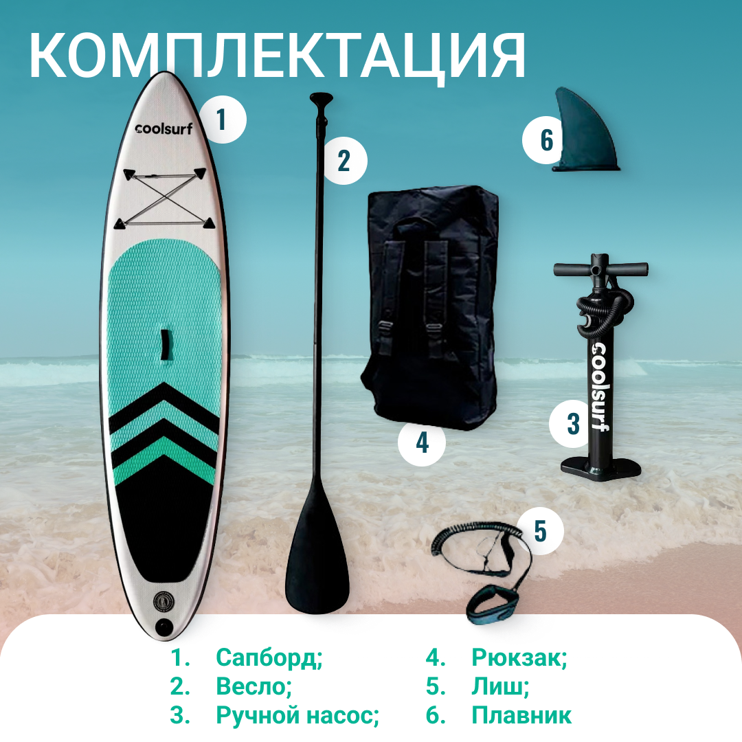 Сапборд Inflatable SUP 320*75*15 СoolSurf White-Blue