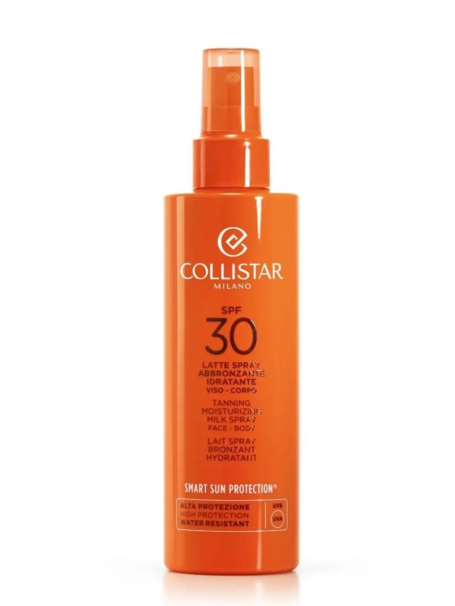 Молочко-спрей Collistar, для загара, SPF 30, водостойкое, 200мл