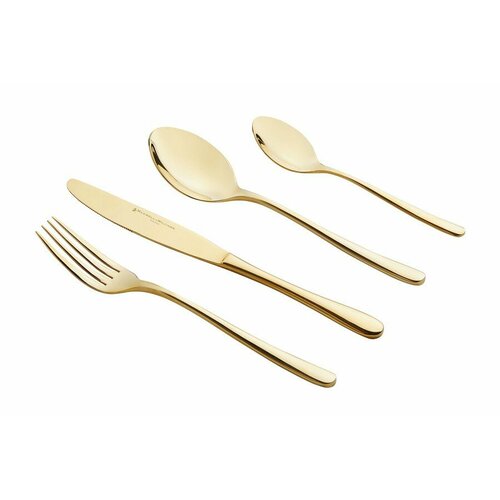 Набор столовых приборов Leveson, цвет шампанского, 6 персон, 24 предмета (Maxwell&Williams)