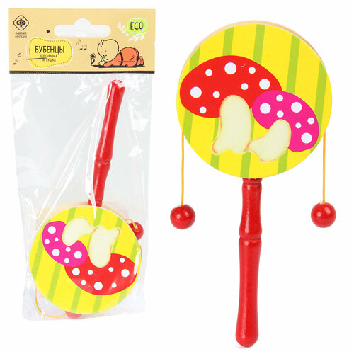 Деревянный музыкальный инструмент игрушка Бубенцы Грибы Фабрика Фантазий 240₽