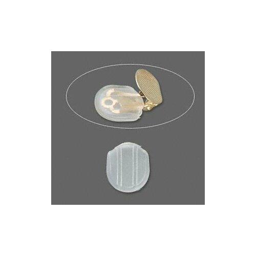 Насадка-подушечка для клипс, 15х12мм, базовый материал - пластик, прозрачная, пара