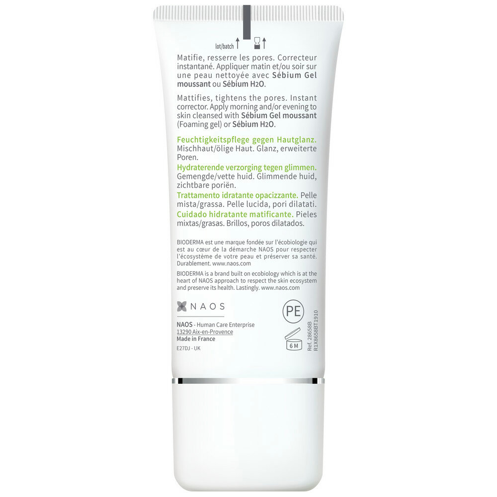 BIODERMA Sebium Mat Control Крем матирующий, увлажняющий для жирной и комбинированной кожи лица, 30 мл — фото 1