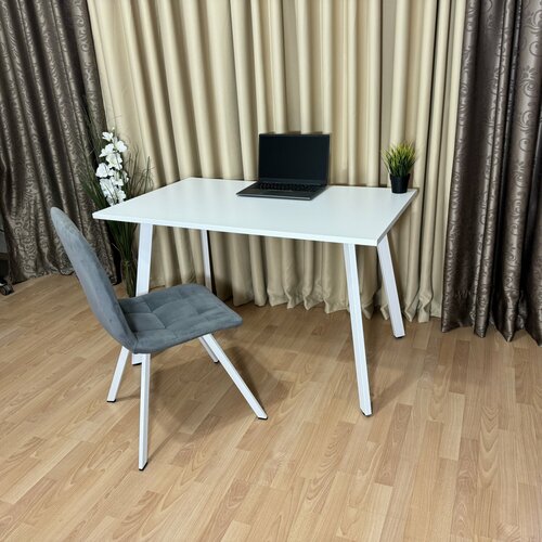 Письменный стол лофт Ник 120*70 см. Столешница 22 мм Белые ножки. Компьютерный Офисный Рабочий