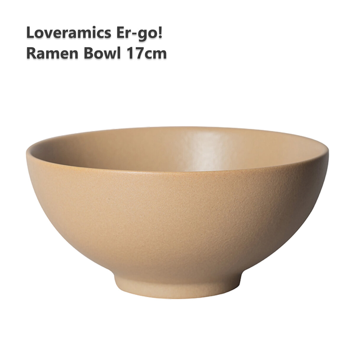 Керамическая пиала Loveramics Er-go! 17 см. Ramen Bowl (Matte Sand) D068-109BMS