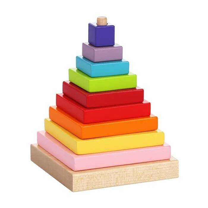 CUBIKA. Деревянная игрушка "Пирамидка" 9 деталей, для развития мелкой моторики, для детей от 1,5 лет — фото 1
