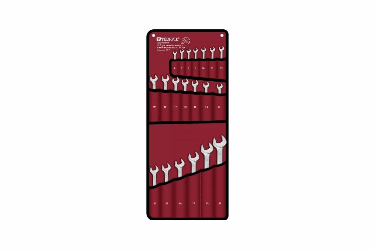 Набор гаечных комбинированных ключей THORVIK W3S20TB ARC 6-32 мм, 20 предметов 52608