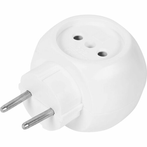 Тройник электрический белый Разветвитель сетевой для розетки 16А 178₽