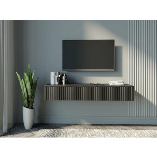 Тумба под телевизор в гостиную черная с МДФ фасадом Сити 110 см 4990₽