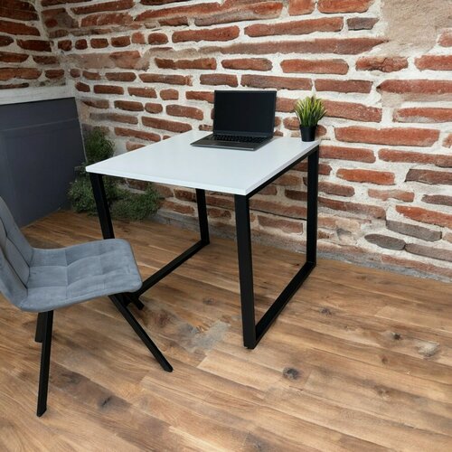 Изображение товара Игровой компьютерный стол/ Лофт, 80*80 см, цвет столешницы Белый, Ножки лофт черные