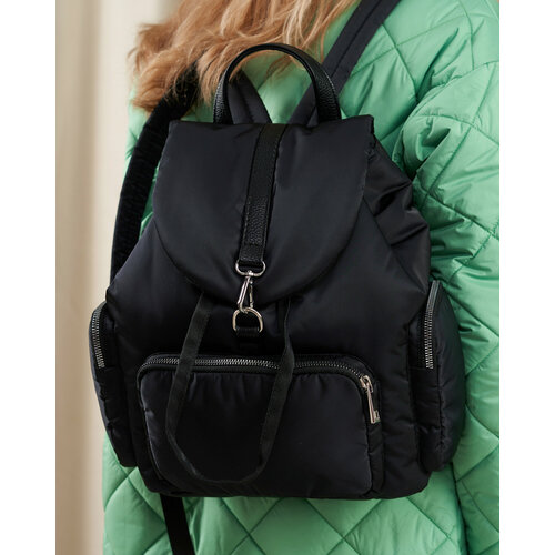 Рюкзак FABRIZIO CLUB, фактура матовая, гладкая, чёрный