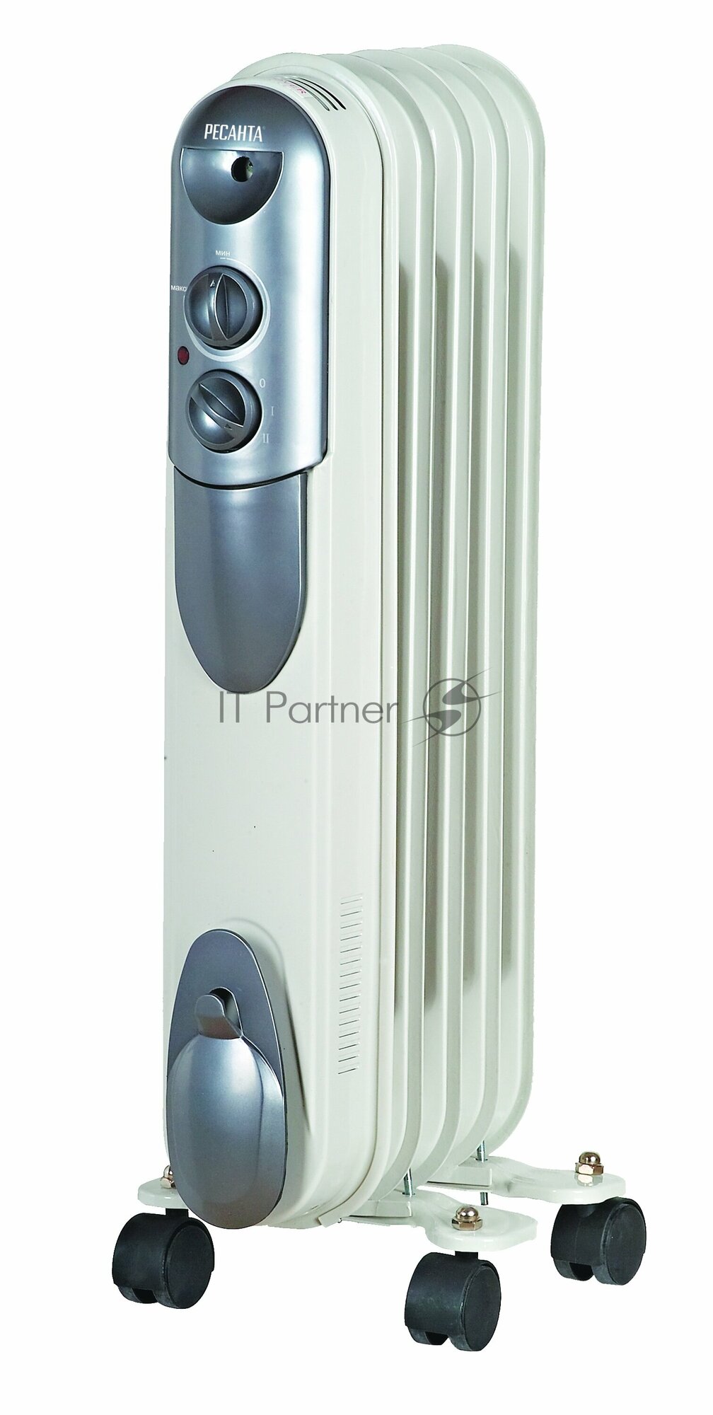 Масляный радиатор Ресанта ОМПТ- 5Н [67/3/2] {1кВт, 290?140?650, 5 секций, 6,3 кг}