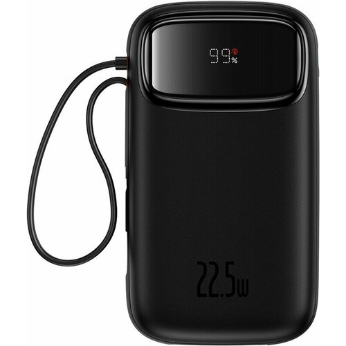 Внешний аккумулятор Baseus Qpow2 Dual-Cable Digital Display Fast Charge Power Bank 10000mAh 225W Cluster Black P10055003113-00 3450₽