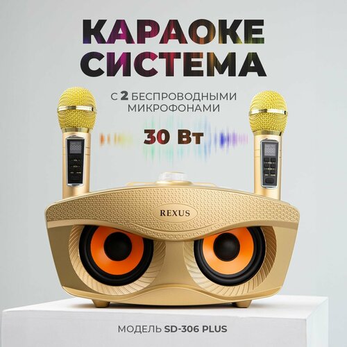 Сова REXUS SD-306 Plus Gold - домашняя караоке система изменение голоса Bluetooth 6300₽