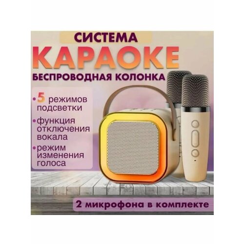 Беспроводная колонка караоке 2 микрофона 1250₽