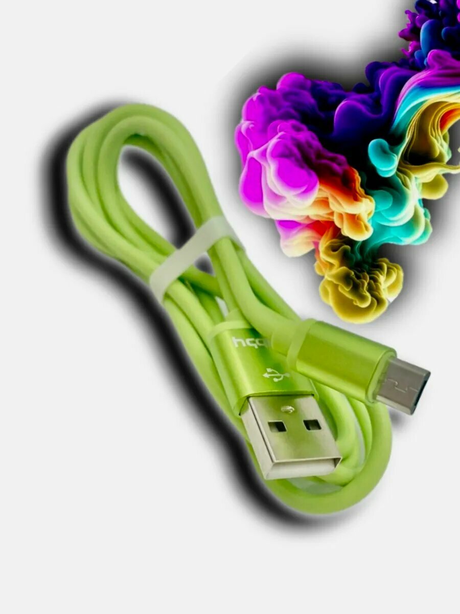 Кабель micro usb зеленый 7 шт — фото 1