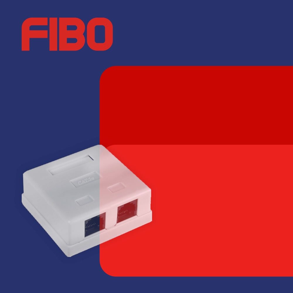 Розетка компьютерная 2 порта, RJ-45 (8p8c), категория 5e, внешняя накладная для сетевого кабеля — фото 1
