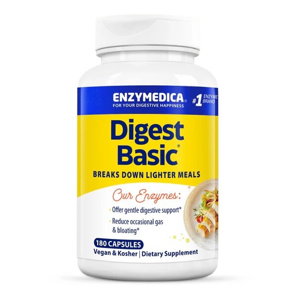 Капсулы Enzymedica Digest Basic, Формула основных ферментов, 180 капсул