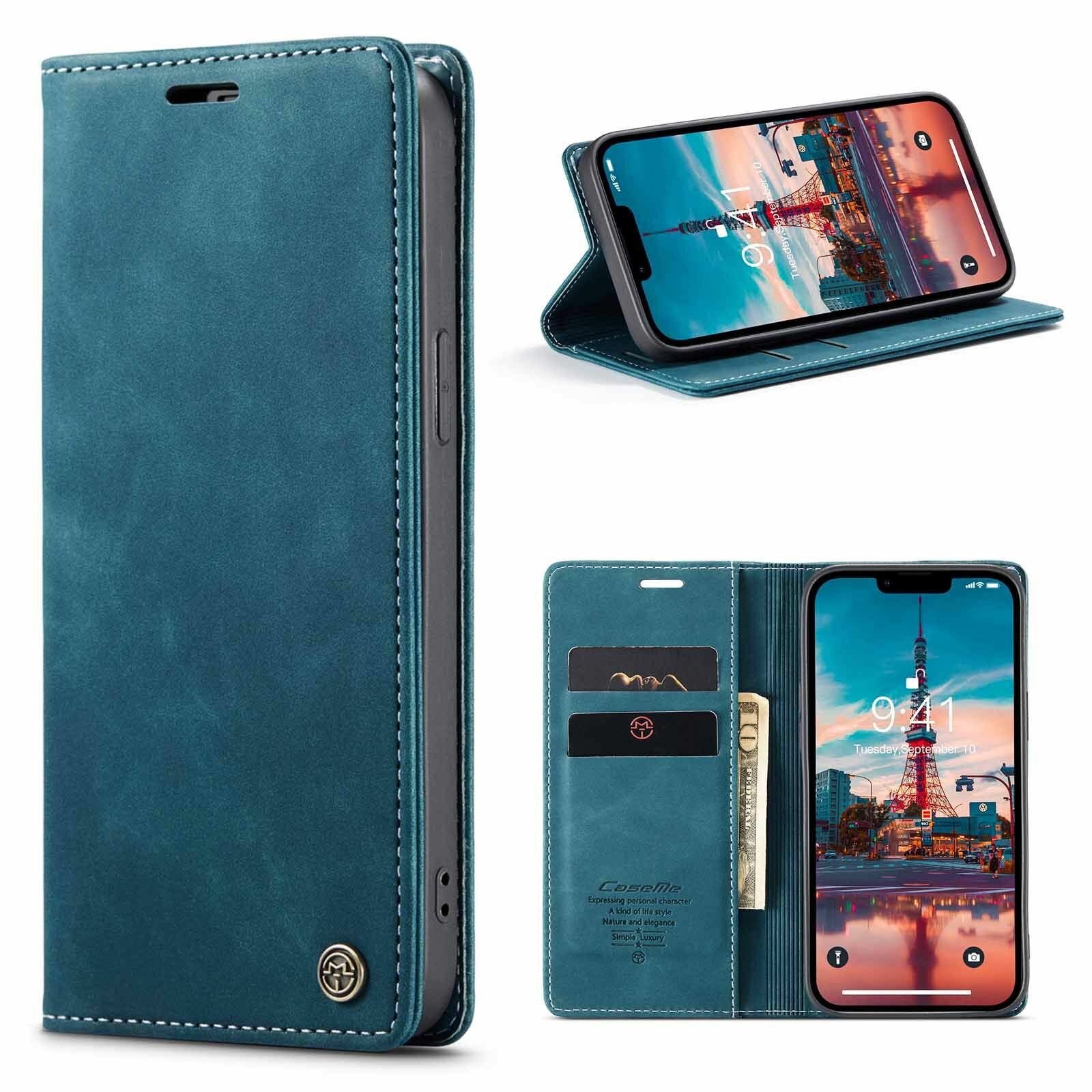 Подходит для Apple iPhone 14 (Эпл Айфон 14) кронштейн ретро - PU магнитное затвор сейсмостойкий кожаный чехол