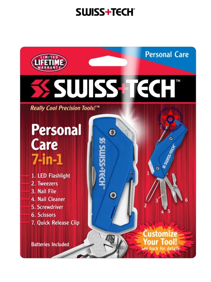 Мультиинструмент для личной гигиены 6-IN-1 ST33404, SWISS+TECH #ST33404 — фото 1
